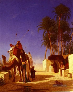  araber - Les Chameliers buvant Le die Araber Orientalist Charles Theodore Frere